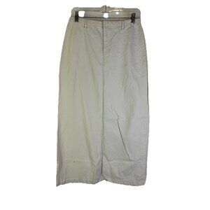 Vintage Y2K Khaki Chino Long Maxi Cargo Skirt Streetwear Grunge